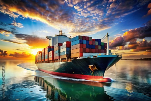 Cargo Ship Containers Global Trade Shipping International