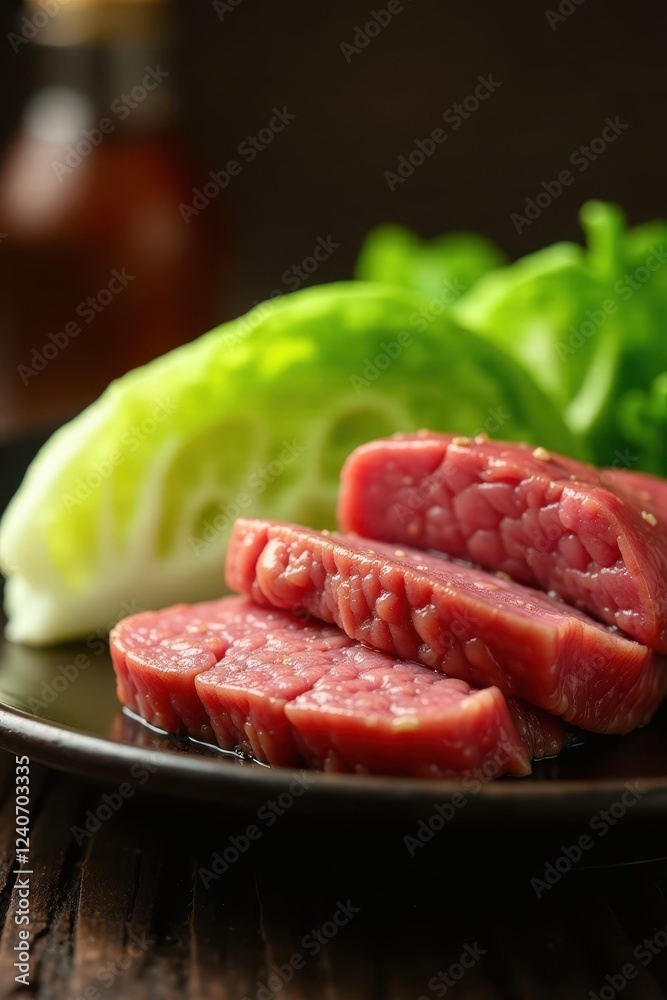 Tender corned beef, vibrant green cabbage wedges , st patricks day, plate Tender corned beef, vibrant green cabbage wedges , st patricks day, plate