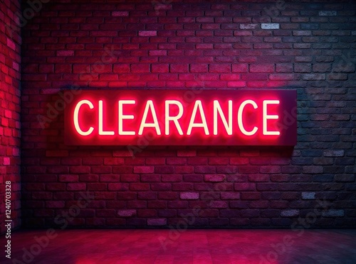 Clearance Sale Neon Banner Brick Wall