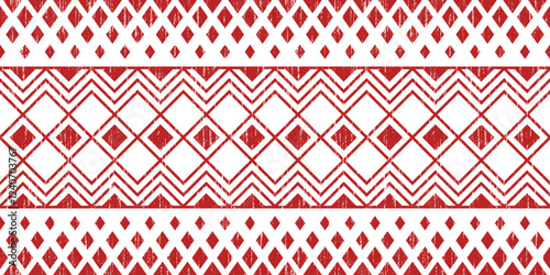 Seamless pattern, ethnic background, geometric ornament, vector design, border
