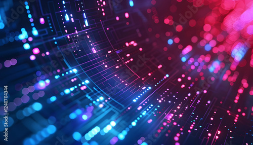 Wallpaper Mural Abstract digital background featuring vibrant blue and pink light trails against a dark backdrop Torontodigital.ca