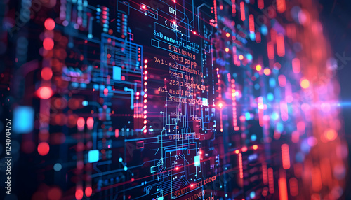 Wallpaper Mural Abstract digital circuit board design with glowing lines and nodes in a futuristic setting Torontodigital.ca