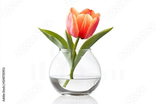 Wallpaper Mural Stunning Orange Tulip in a Glass Vase Torontodigital.ca