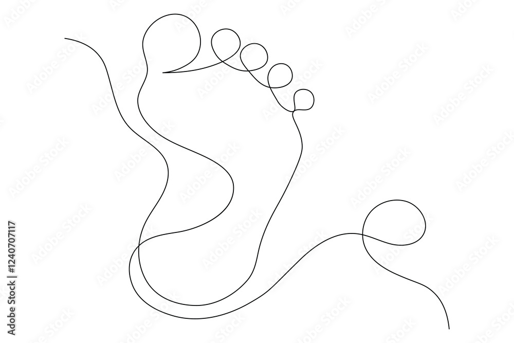 Foot sole Continuous one line art drawing of scissors vector illustration design Foot sole Continuous one line art drawing of scissors vector illustration design