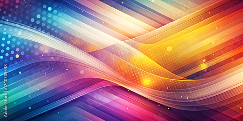 Abstract Colorful Lines & Waves. Digital Art Background