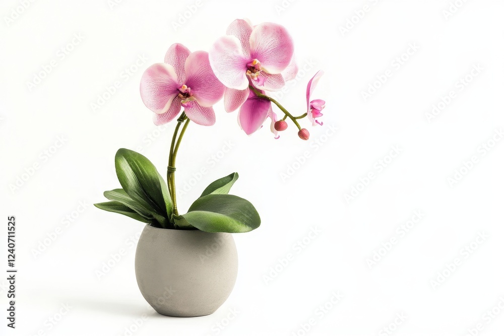 Obraz premium Delicate Pink Orchid in a Stylish Pot