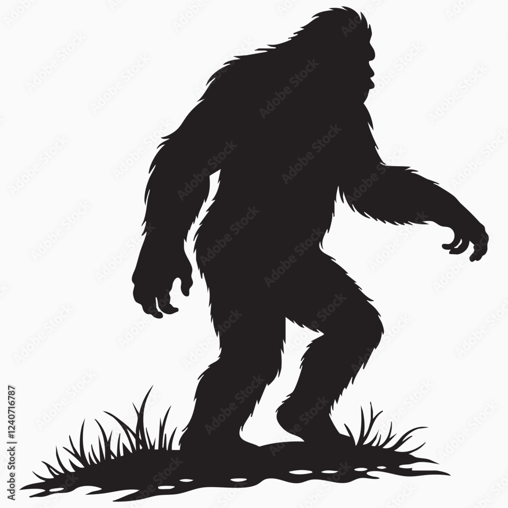 Obraz premium bigfoot isolated on white silhouette