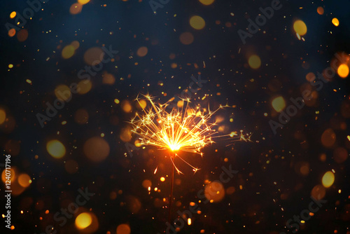 Lighted fairy wand, sparkle background