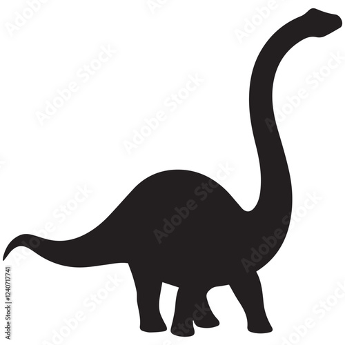 diplodocus isolated on white silhouette