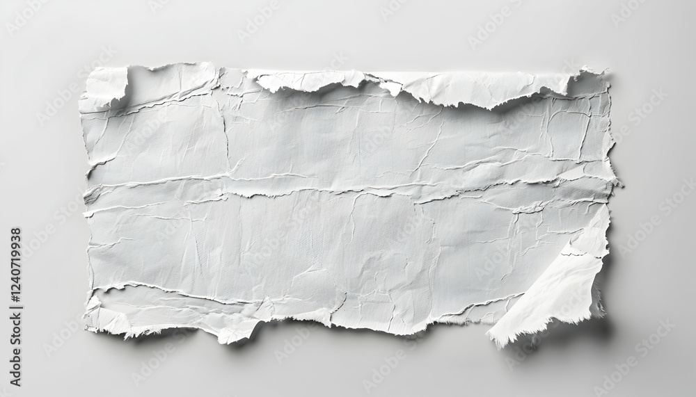 Crumpled white paper texture on a neutral background, ideal for backgrounds or artistic projects
