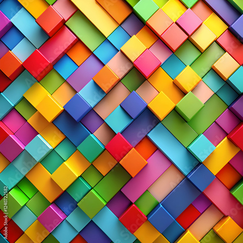 Colorful Abstract Geometric Pattern. 3D Design