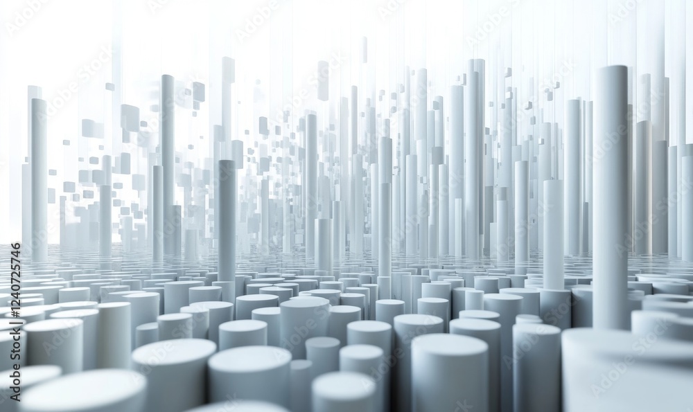 Obraz premium Abstract 3D rendering of dynamic surfaces with liquid-like reflections., Generative AI