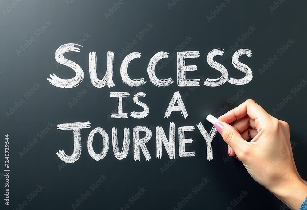 Success is a Journey: Ima of Hand Writing Inspiring Words on Blackboard Motivational quotes best for wall art or print Success is a Journey: Ima of Hand Writing Inspiring Words on Blackboard Motivational quotes best for wall art or print