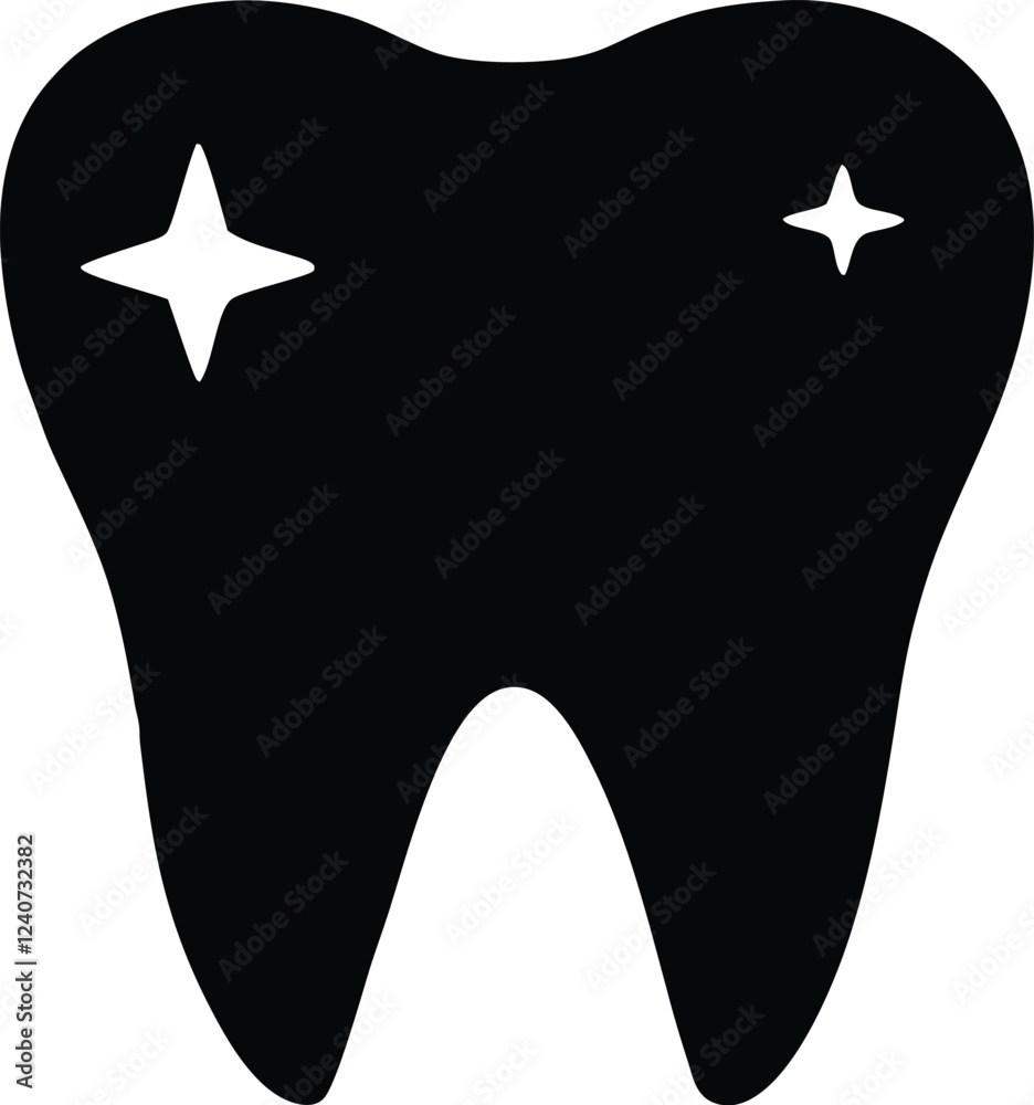 clean and healthy tooth silhouette ,tooth simple flat vector clean and healthy tooth silhouette ,tooth simple flat vector