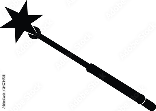 magic wand silhouette,Magician, wizard, spell vector icons