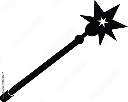 magic wand silhouette,Magician, wizard, spell vector icons