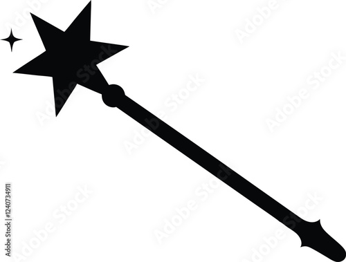 magic wand silhouette,Magician, wizard, spell vector icons