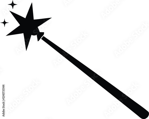 magic wand silhouette,Magician, wizard, spell vector icons