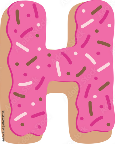 Strawberry Donut Dipped Cream Baked Alphabet H