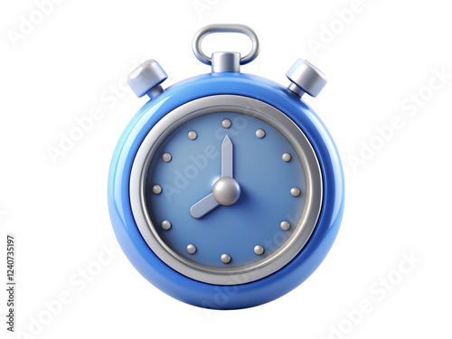 Timer 3d render icons transparent on transparent background.