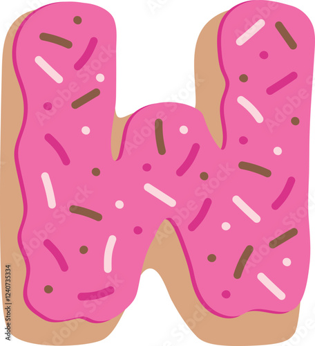 Strawberry Donut Dipped Cream Baked Alphabet W