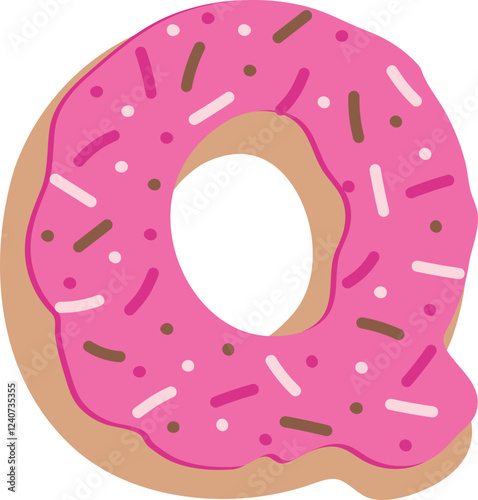 Strawberry Donut Dipped Cream Baked Alphabet Q