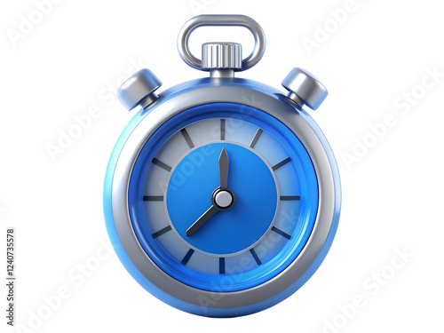 Timer 3d render icons transparent on transparent background.