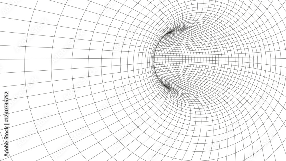 Abstract wireframe tunnel. Light science wormhole. Vector 3D portal grid. Futuristic fantasy funnel. Abstract wireframe tunnel. Light science wormhole. Vector 3D portal grid. Futuristic fantasy funnel.