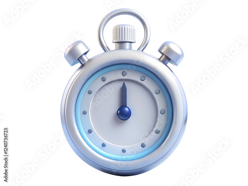 Timer 3d render icons transparent on transparent background.