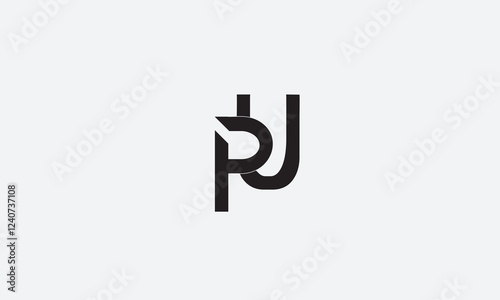 PU, UP, U, P Abstract Letters Logo Monogram	