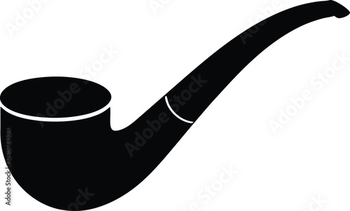 tobacco pipe  silhouette,tobacco pipe  simple flat vector