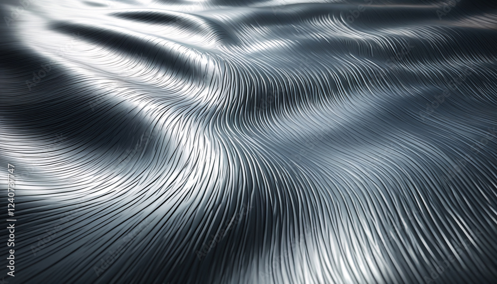 Naklejka premium Winding lines create a three-dimensional effect through the play of light and shadow. These lines can resemble abstract waves or spirals, creating a sense of movement and depth