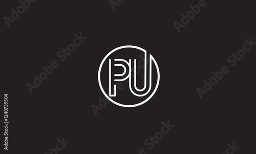 PU, UP, U, P Abstract Letters Logo Monogram