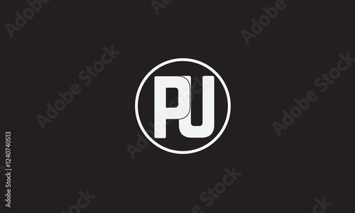 PU, UP, U, P Abstract Letters Logo Monogram