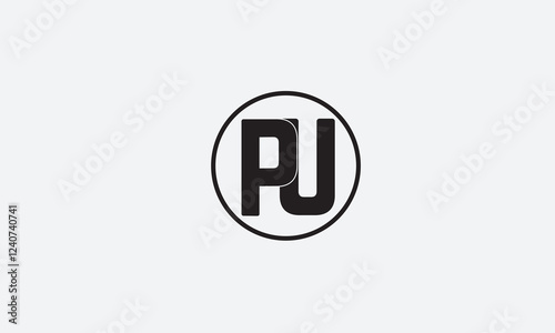 PU, UP, U, P Abstract Letters Logo Monogram