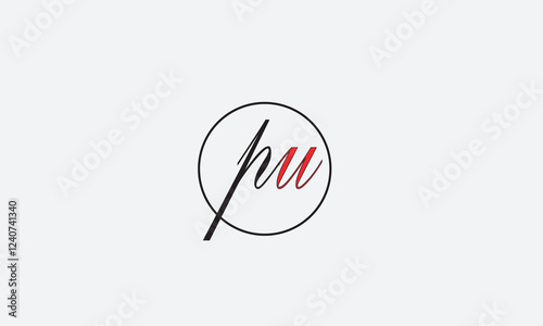 PU, UP, U, P Abstract Letters Logo Monogram