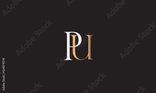 PU, UP, U, P Abstract Letters Logo Monogram