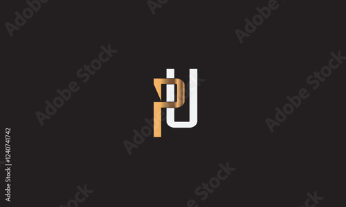 PU, UP, U, P Abstract Letters Logo Monogram