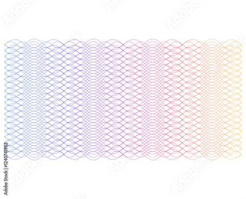 Abstract vector background design with maze mosaic texture. Soft rainbow color. Linear background. Design elements. Polygonal lines. Guilloche. Protective layer for banknotes, diplomas and certificate