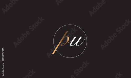 PU, UP, U, P Abstract Letters Logo Monogram