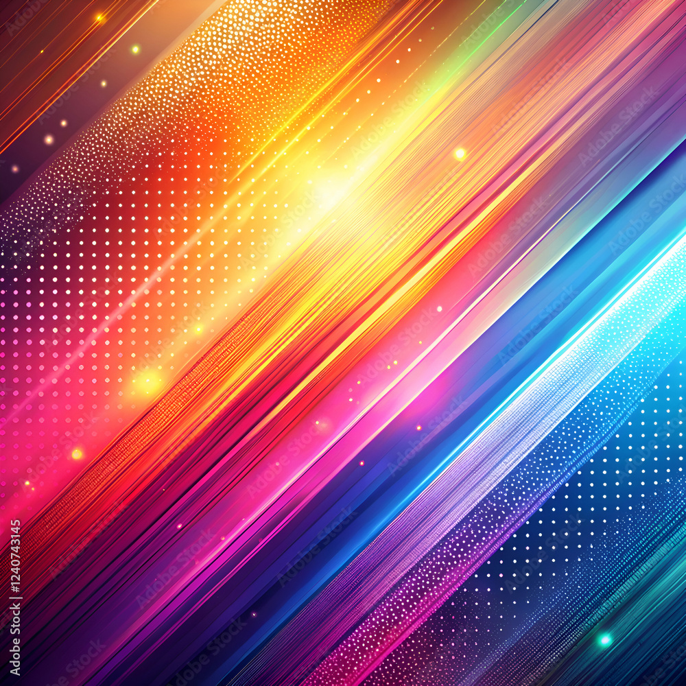 Fototapeta premium Abstract Colorful Lines and Light Effects. Digital Art Background