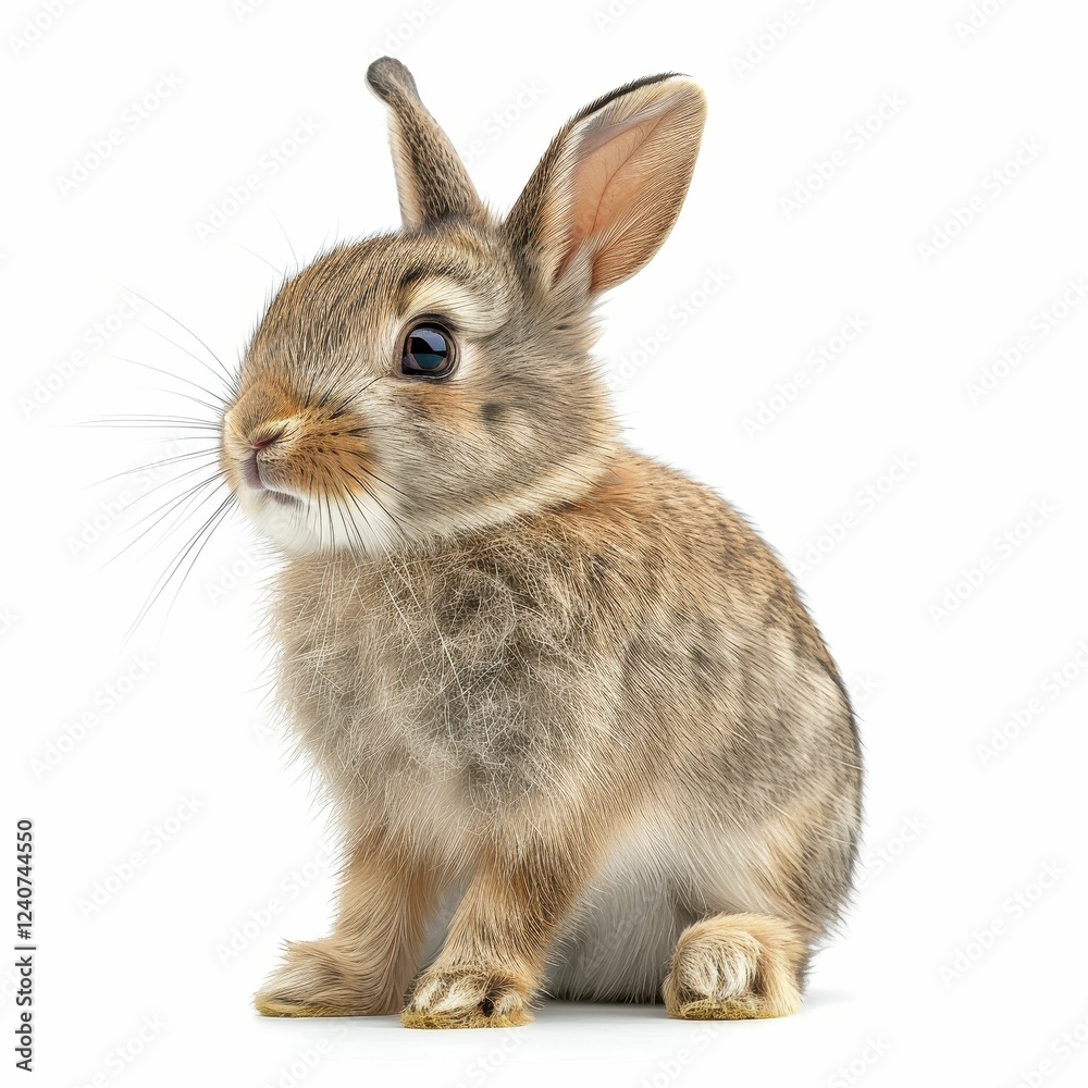 Obraz premium Cute rabbit sitting gracefully.