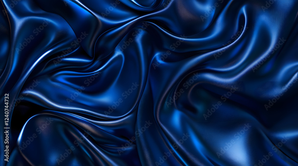 Fototapeta premium A luxurious midnight blue design with smooth gradients, reflective surfaces, and glowing accents, perfect for creating elegant digital art and premium visual content.