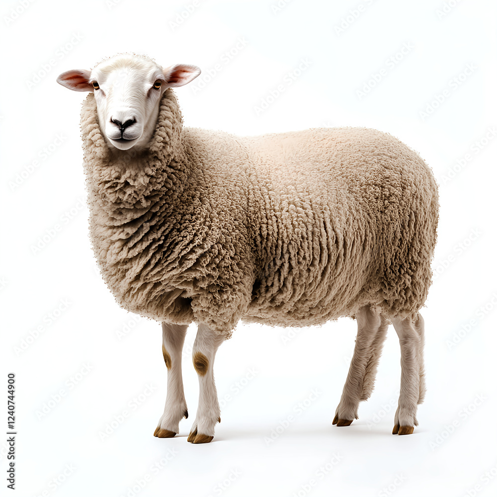 A full-body photograph of an isolated sheep on a white background, in a photorealistic style, high resolution, ultra-wide angle, depth of field photography, hyper-realistic, super-detailed, A full-body photograph of an isolated sheep on a white background, in a photorealistic style, high resolution, ultra-wide angle, depth of field photography, hyper-realistic, super-detailed,