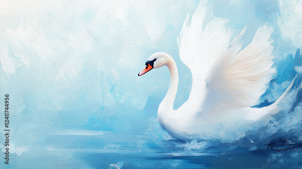 white swan with white feathers isolated on water background white swan with white feathers isolated on water background