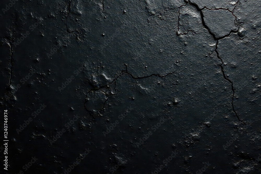 Obraz premium Rough, pitted black metal surface Scratched, dark, industrial texture , dark background, metallic, uneven