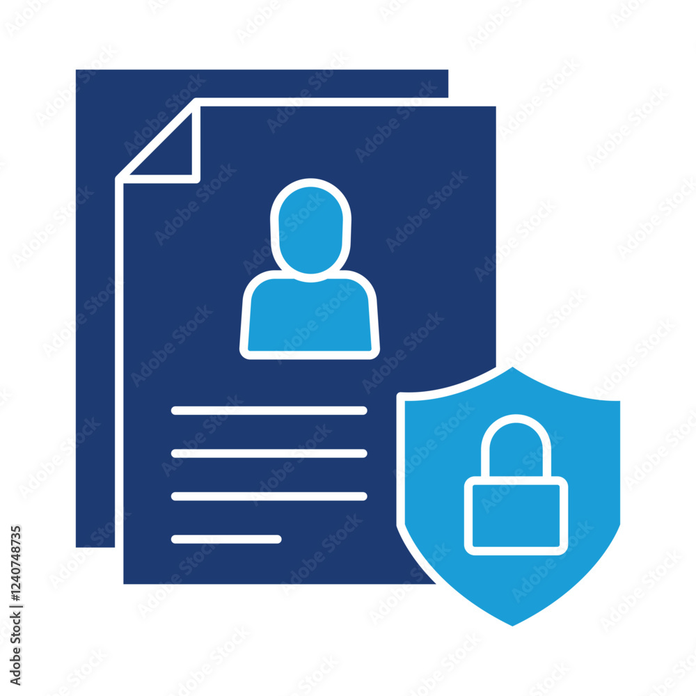 Data Privacy icon. Security Shield Representing the Protection of Customer Data, Legal Compliance, and Confidentiality in Digital Platforms. Vector illustration. Data Privacy icon. Security Shield Representing the Protection of Customer Data, Legal Compliance, and Confidentiality in Digital Platforms. Vector illustration.