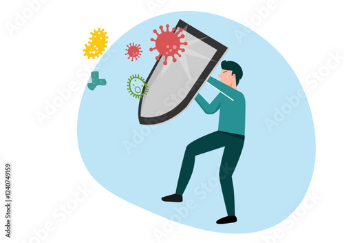 Protection against Germs, Viruses and Bacteria Strong Immune System - Working men are protected from viruses and bacteria by a series of vector-based immune defenses. Those who resist and prevent dise