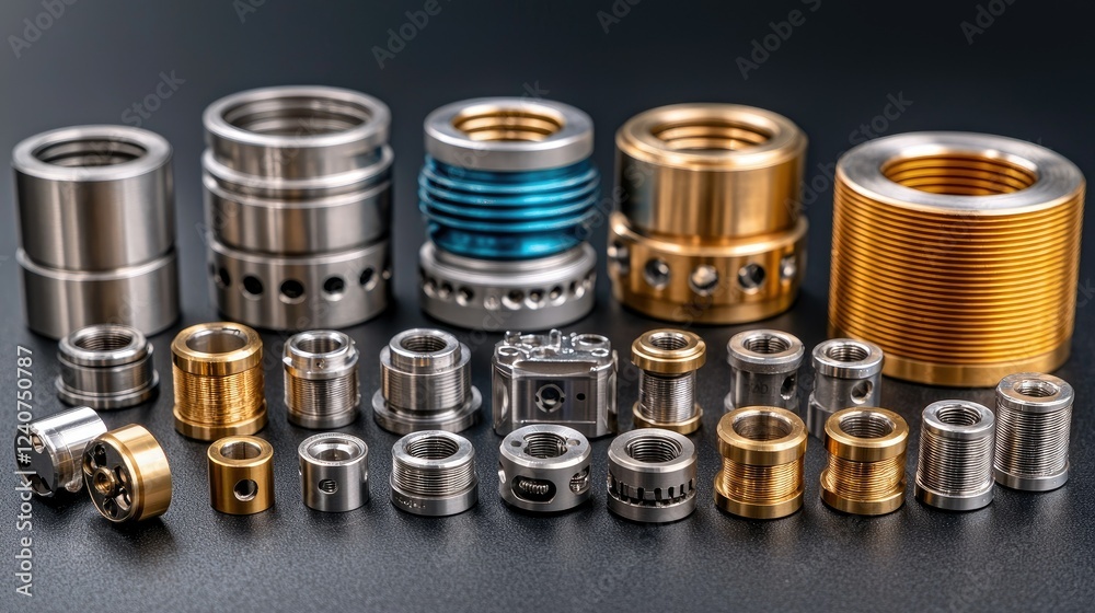 Precision Engineered Metal Components Displayed Precision Engineered Metal Components Displayed