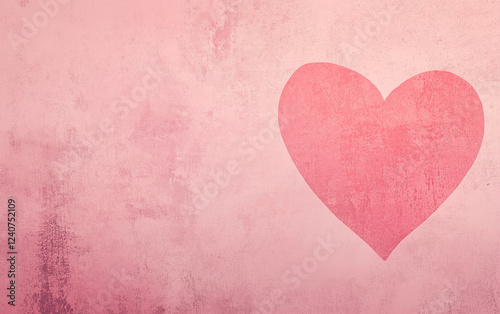 Minimalist Pink Heart on Textured Background
